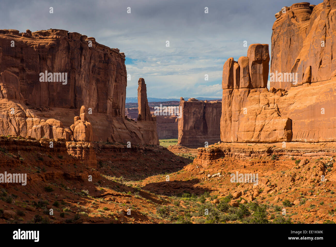 Stone wall of the Window section, Arches National Park, Utah, United States of America, North America Stock Photo