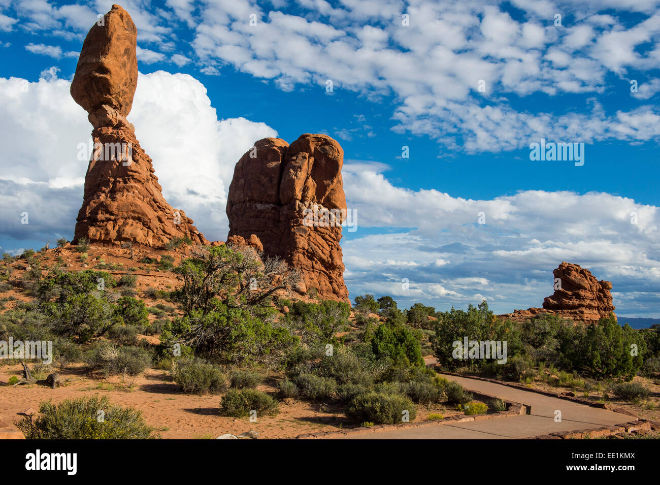 Balanced Rock, Arches National Park, Utah, United States of America, North America Stock Photo