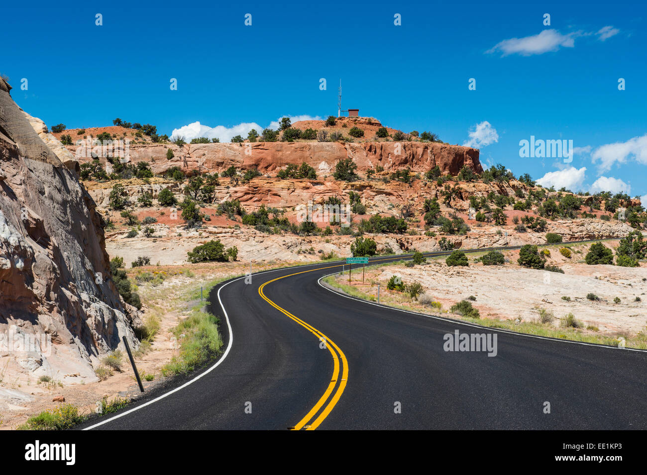 Road leading through the Grand Staircase Escalante National Monument, Utah, United States of America, North America Stock Photo