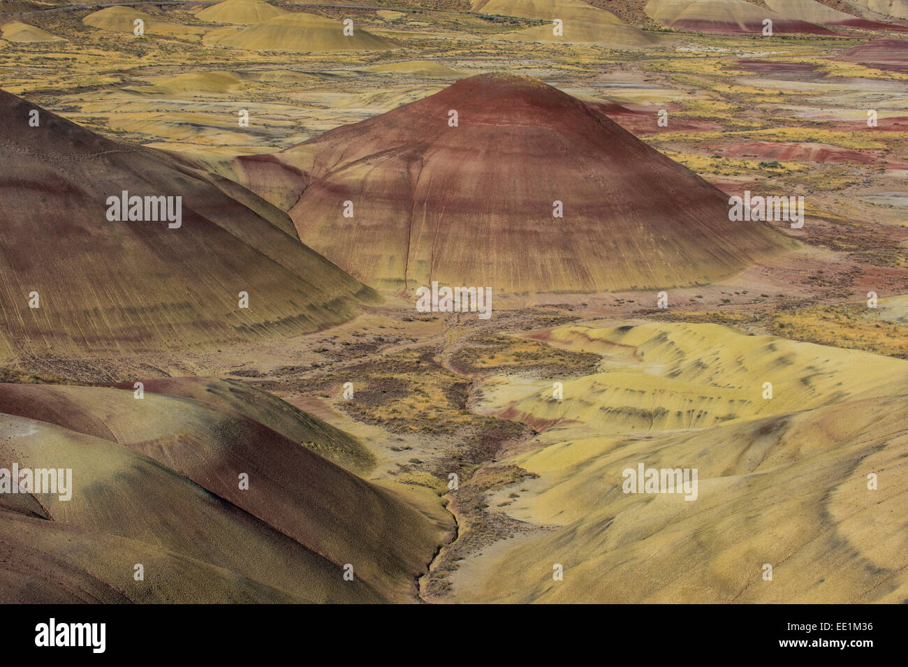 The colourful hills of the Painted Hills unit in the John Day Fossil Beds National Monument, Oregon, United States of America Stock Photo