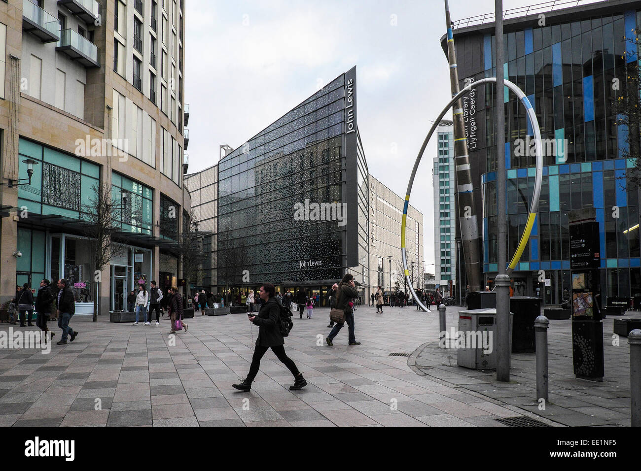 The hayes area in Cardiff City centre Stock Photo Alamy