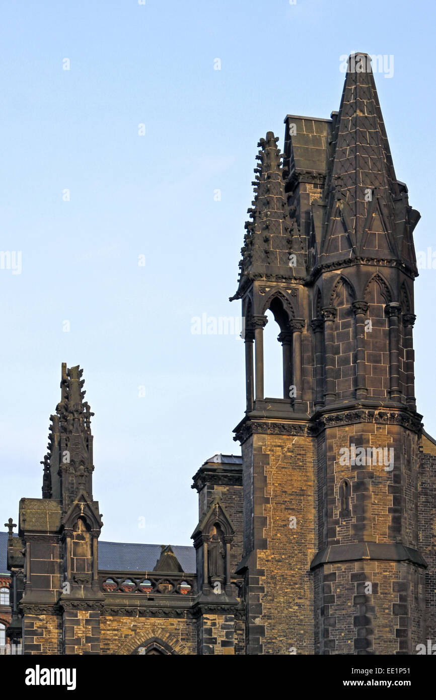 Deutschland, Hamburg, Nikolaikirche, Kirchturm, Norddeutschland, Hansestadt, Kirche St,  Nikolai, Kirchenruine, Ruine, Glockentu Stock Photo
