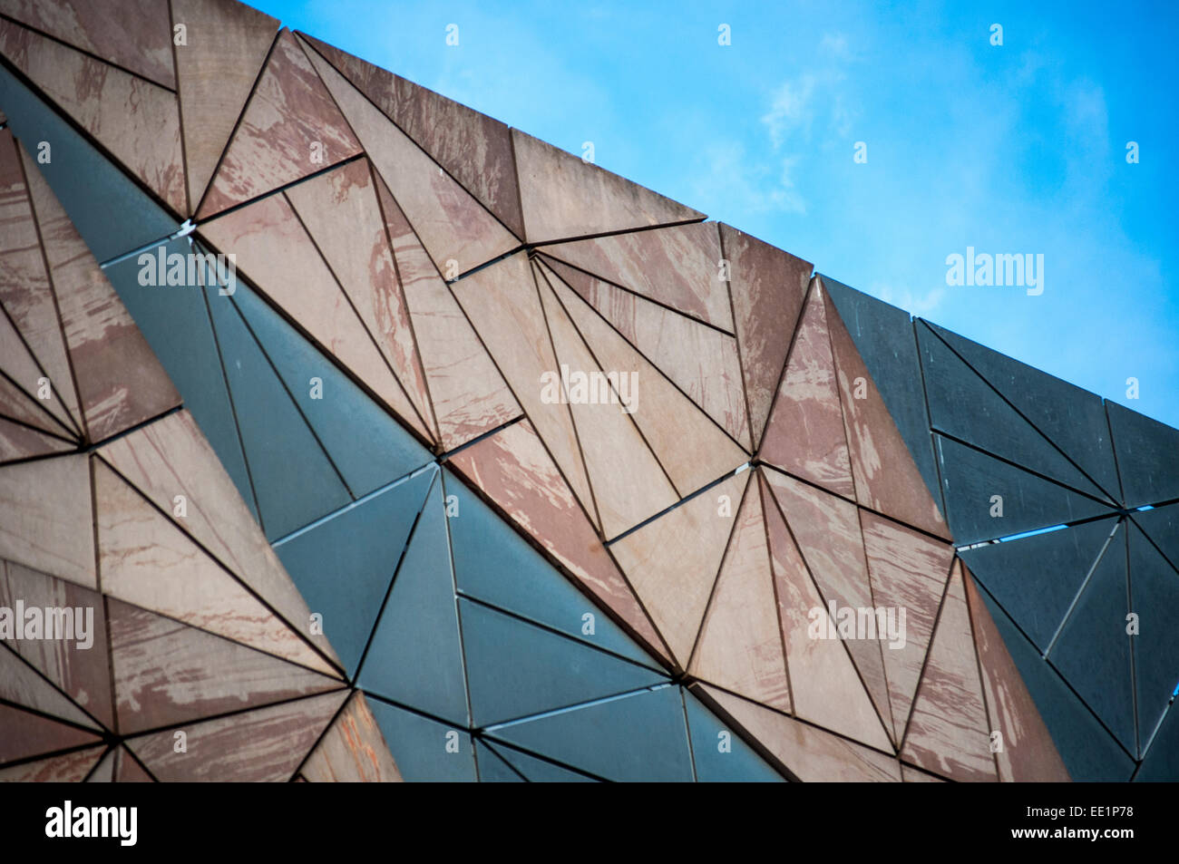 Close up of a building near the Federation Square in Melbourne, Australia showing finer architectural details Stock Photo