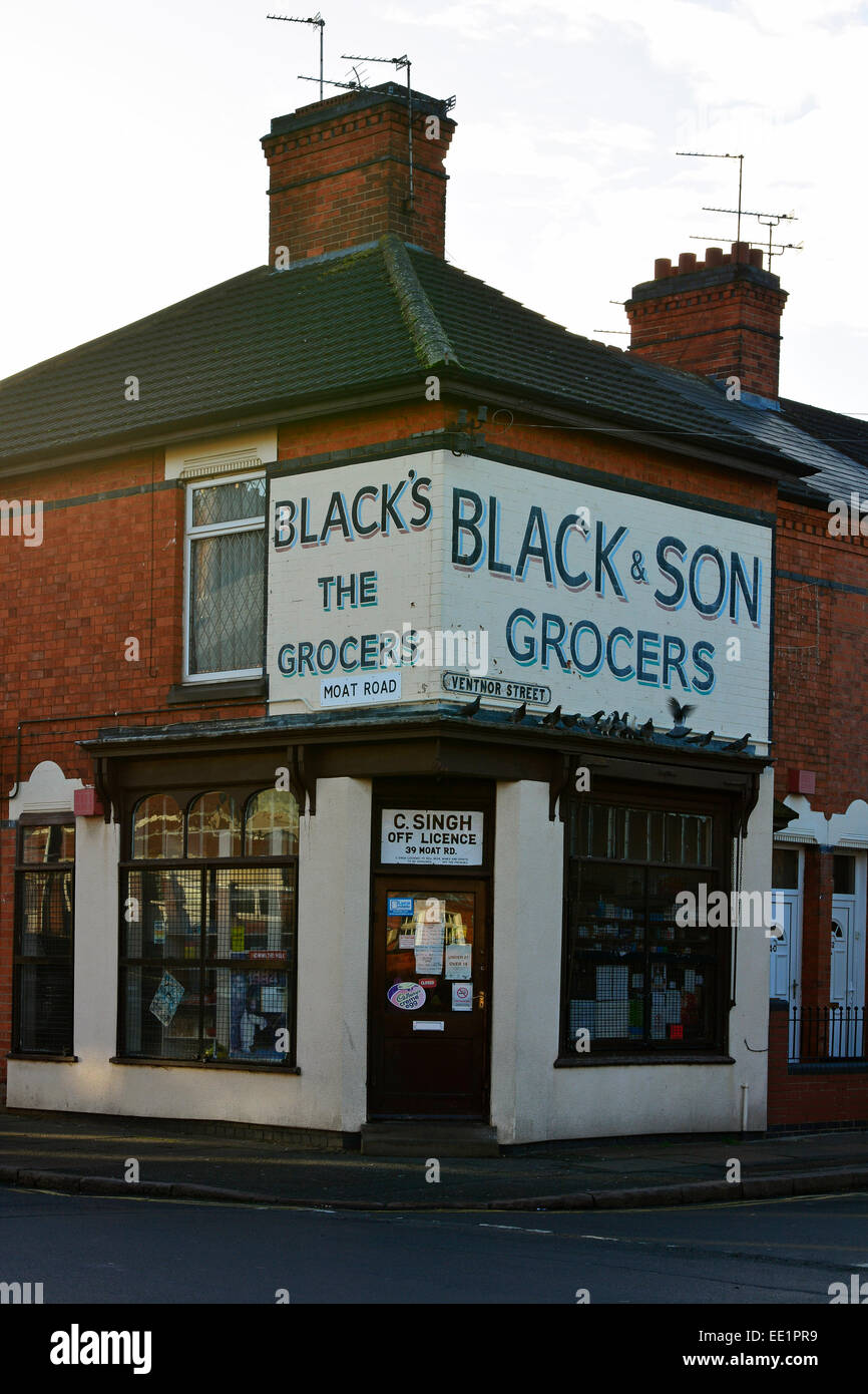 A corner shop in Leicester, UK Stock Photo