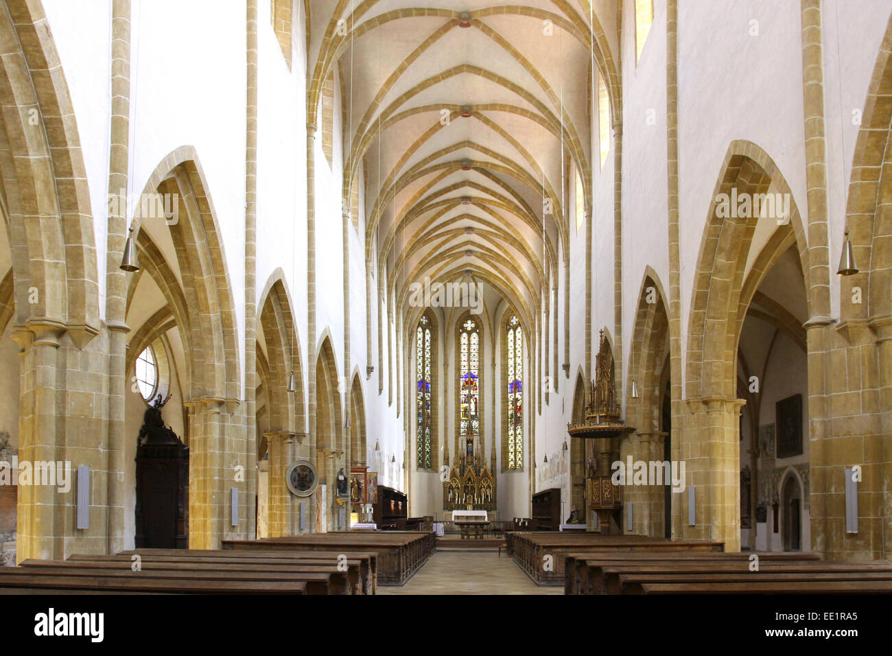 Regensburg, Unesco Welterbe, Dominikanerkirche St,  Blasius, 13,  Jh, Innenasicht, Dominican Curch, Bayerische Eisenstrasse, Str Stock Photo