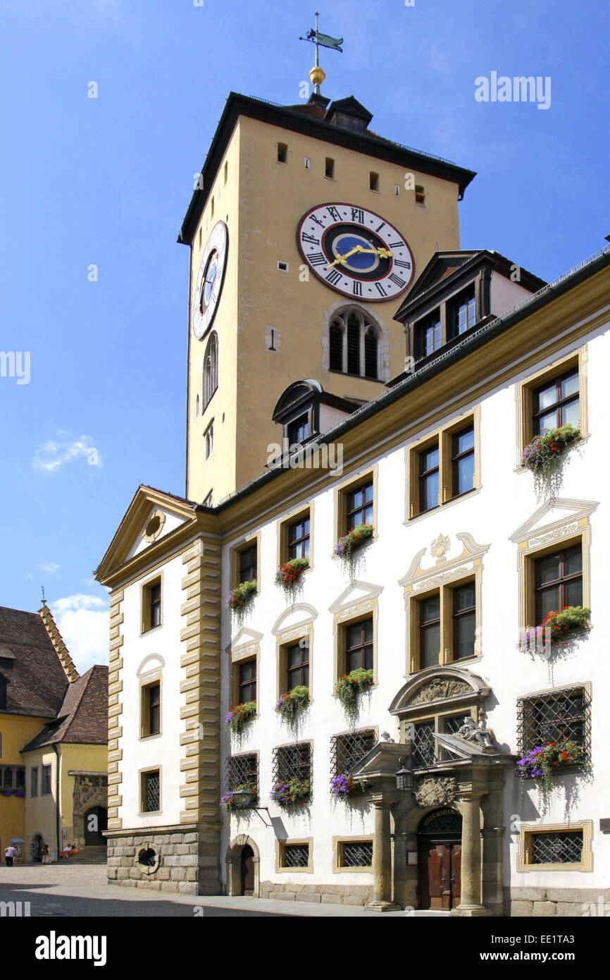 Regensburg, Unesco Welterbe, Altes Rathaus, Old Town Hall, 13,  Jh, Bayerische Eisenstrasse, Strasse der Kaiser und Koenige Stock Photo