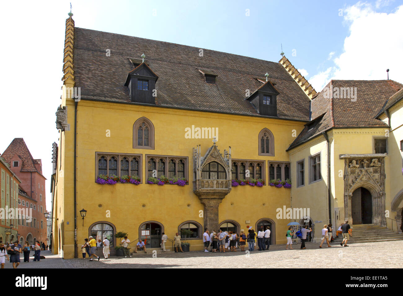 Regensburg, Unesco Welterbe, Altes Rathaus, Old Town Hall, 13,  Jh,  Reichssaalbau, Reichssaal, Bayerische Eisenstrasse, Strasse Stock Photo