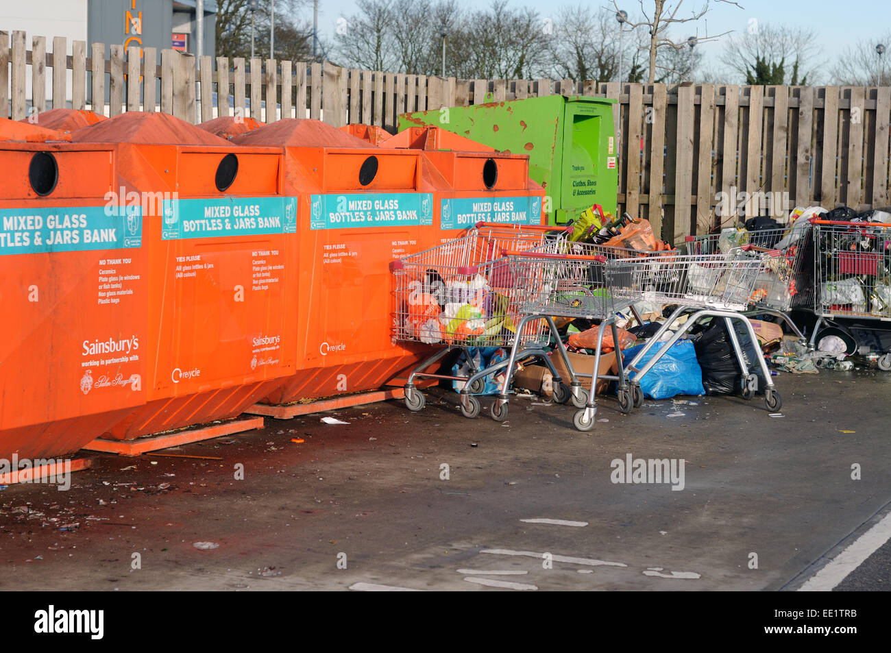 Supermarket Recycling Center ,UK Stock Photo Alamy