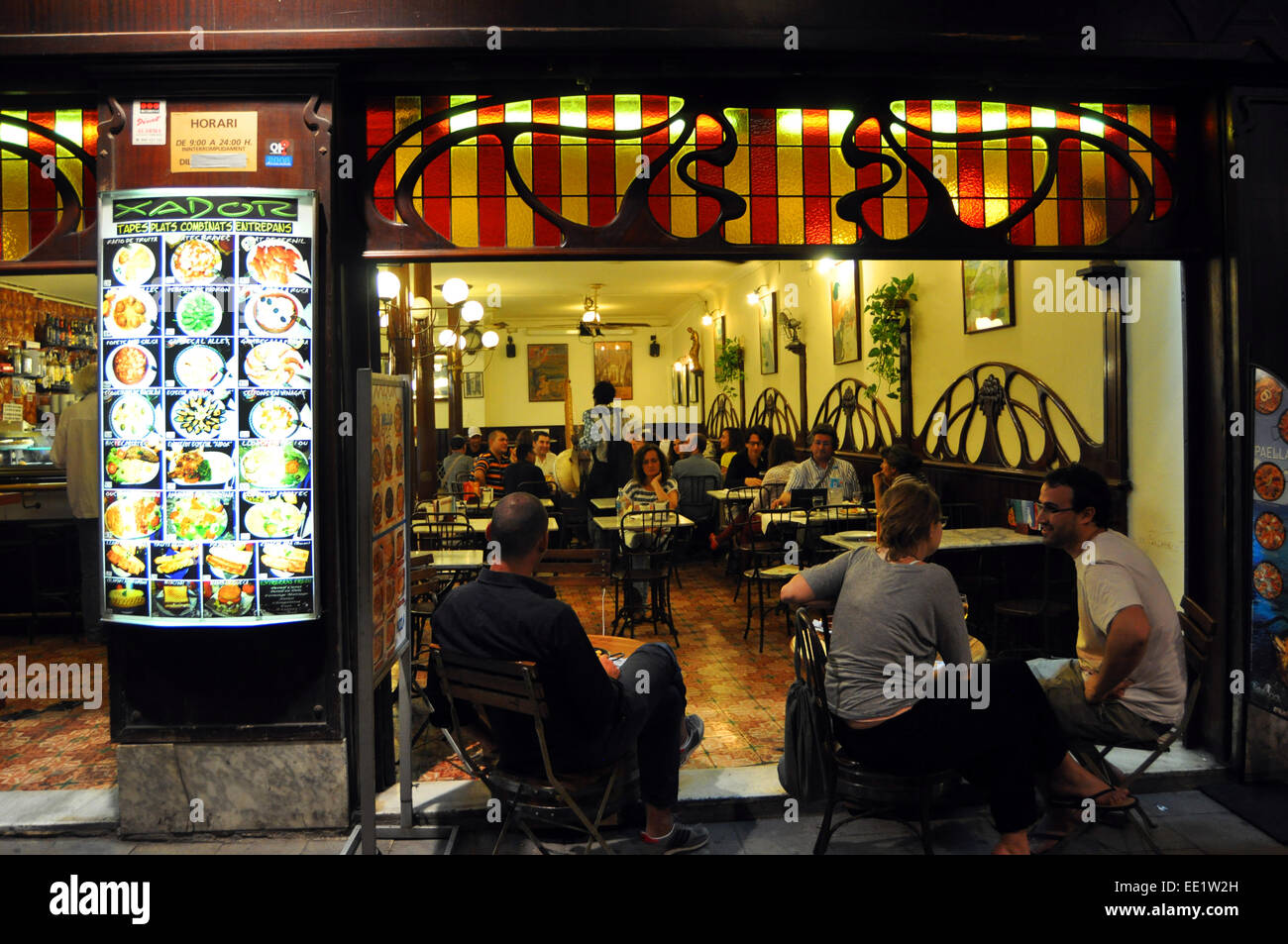 Barcelona bar, at night, Spain Stock Photo Alamy