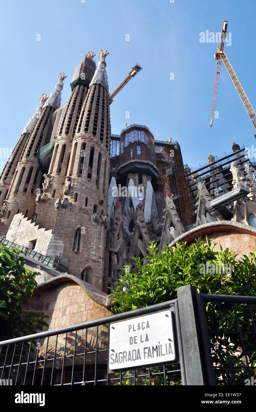 Basilica of the Sagrada Familia Barcelona Stock Photo