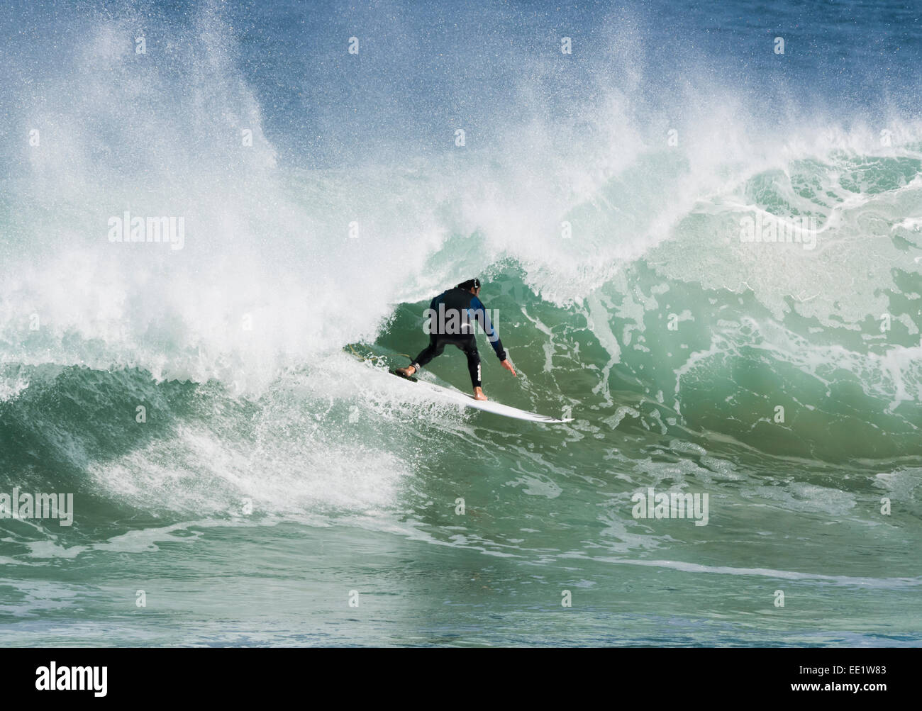Surfing action. Mundaka, Spain Stock Photo Alamy