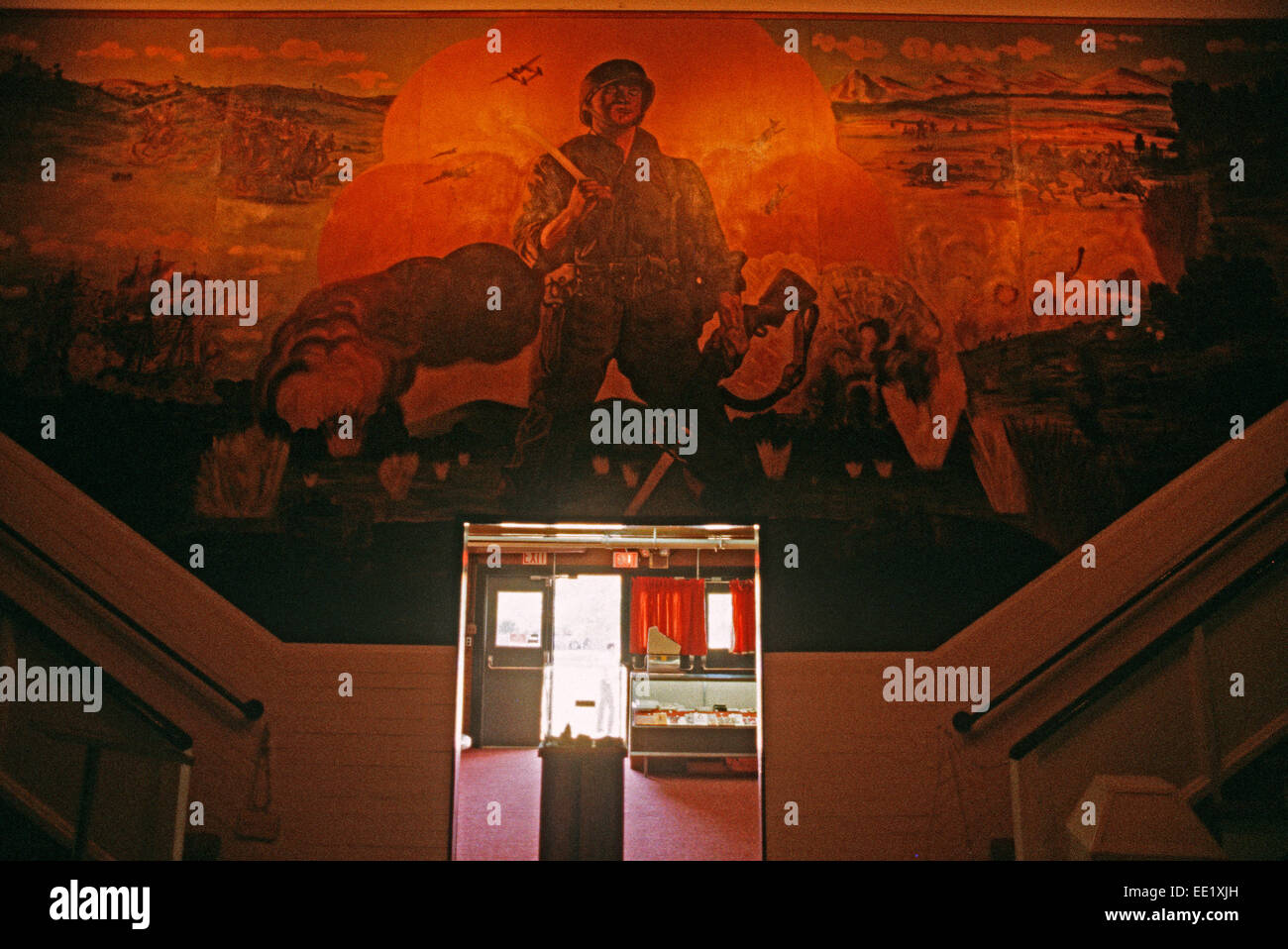 WAR MURAL IN FORT BLISS, UNITED STATES ARMY POST IN TEXAS, USA Stock Photo