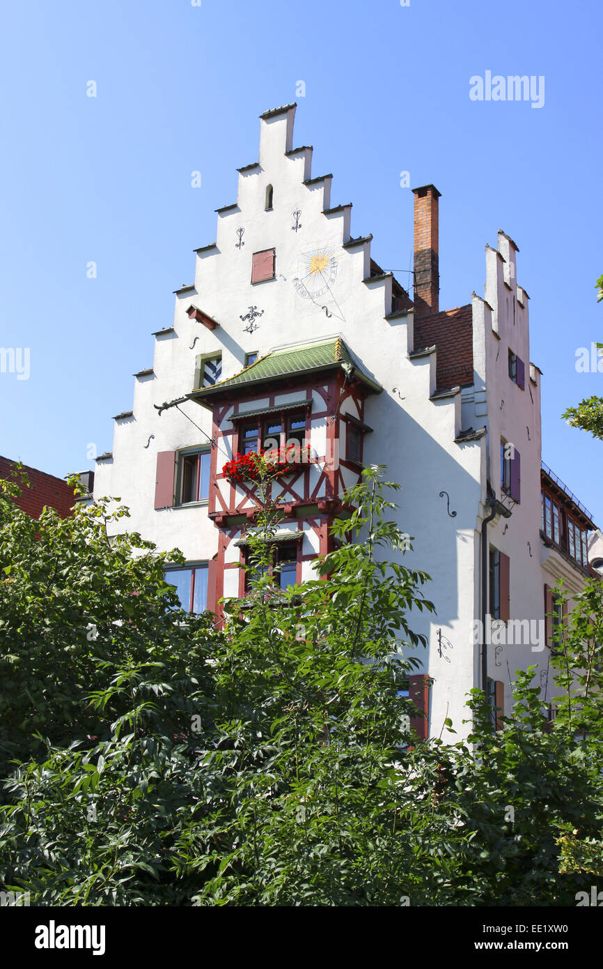 Ulm, Ulmer Stadtmauer, Haeuser, TreppengiebelDeutschland, Baden-Wuerttemberg, , Europa, Alb-Donau-Kreis, Sehenswuerdigkeit, Geba Stock Photo