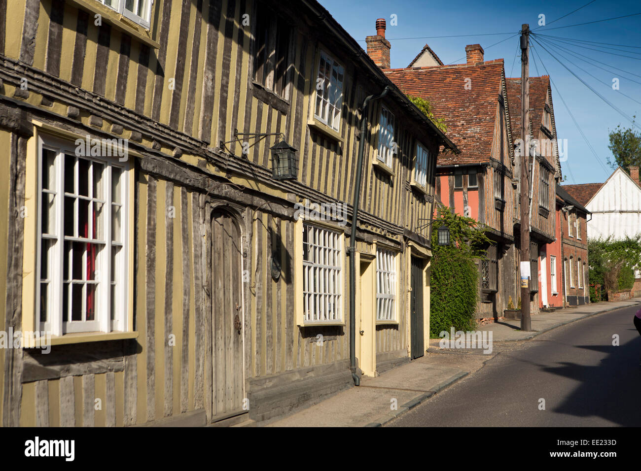 UK England, Suffolk, Lavenham, Water Street, medieval timber framed