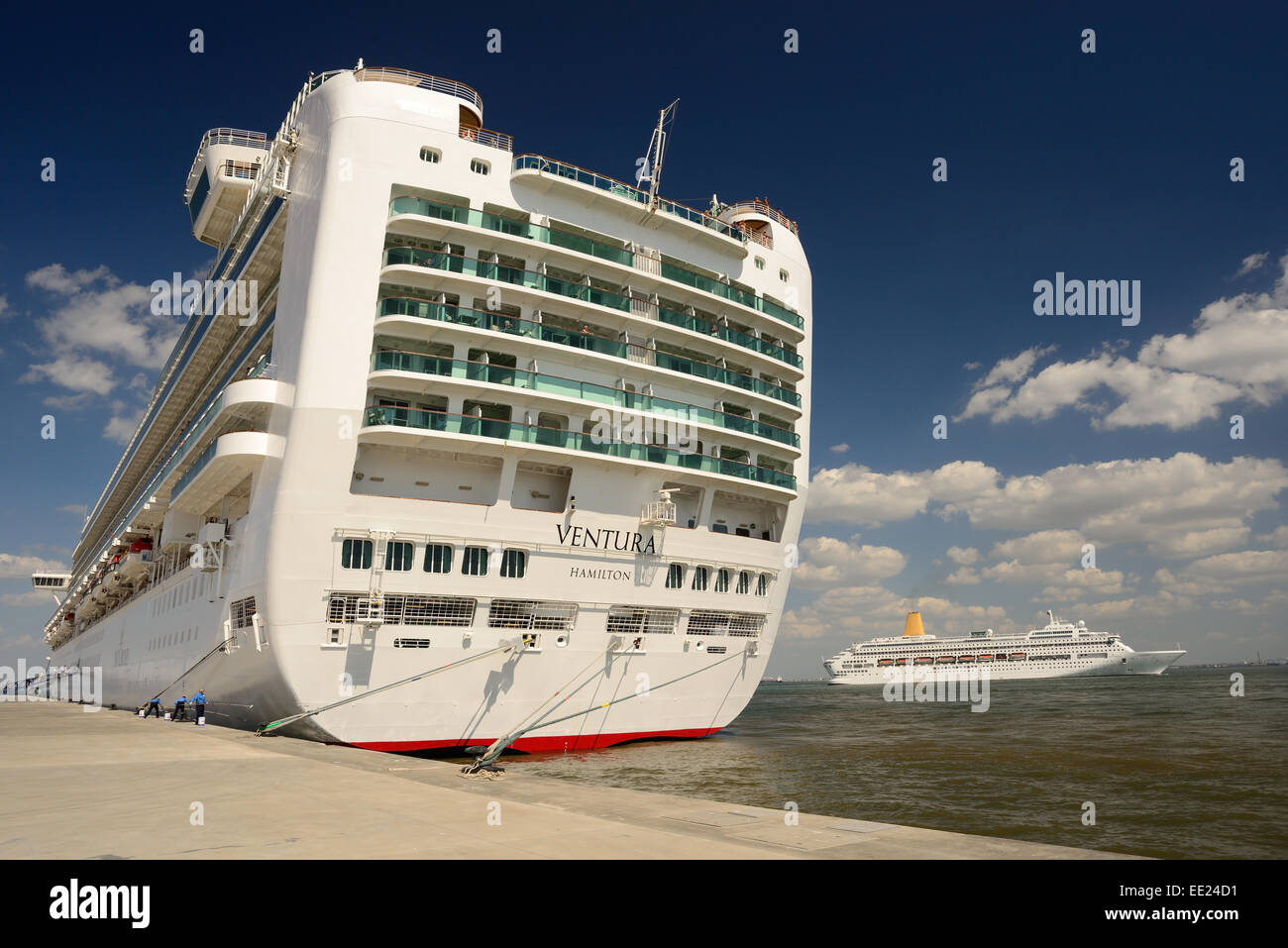 P&O cruise ships Ventura and Oriana. Stock Photo