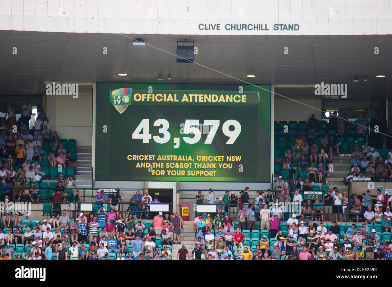 SYDNEY,AUSTRALIA JANUARY 4 Crowd attendance in the screen on the 2nd