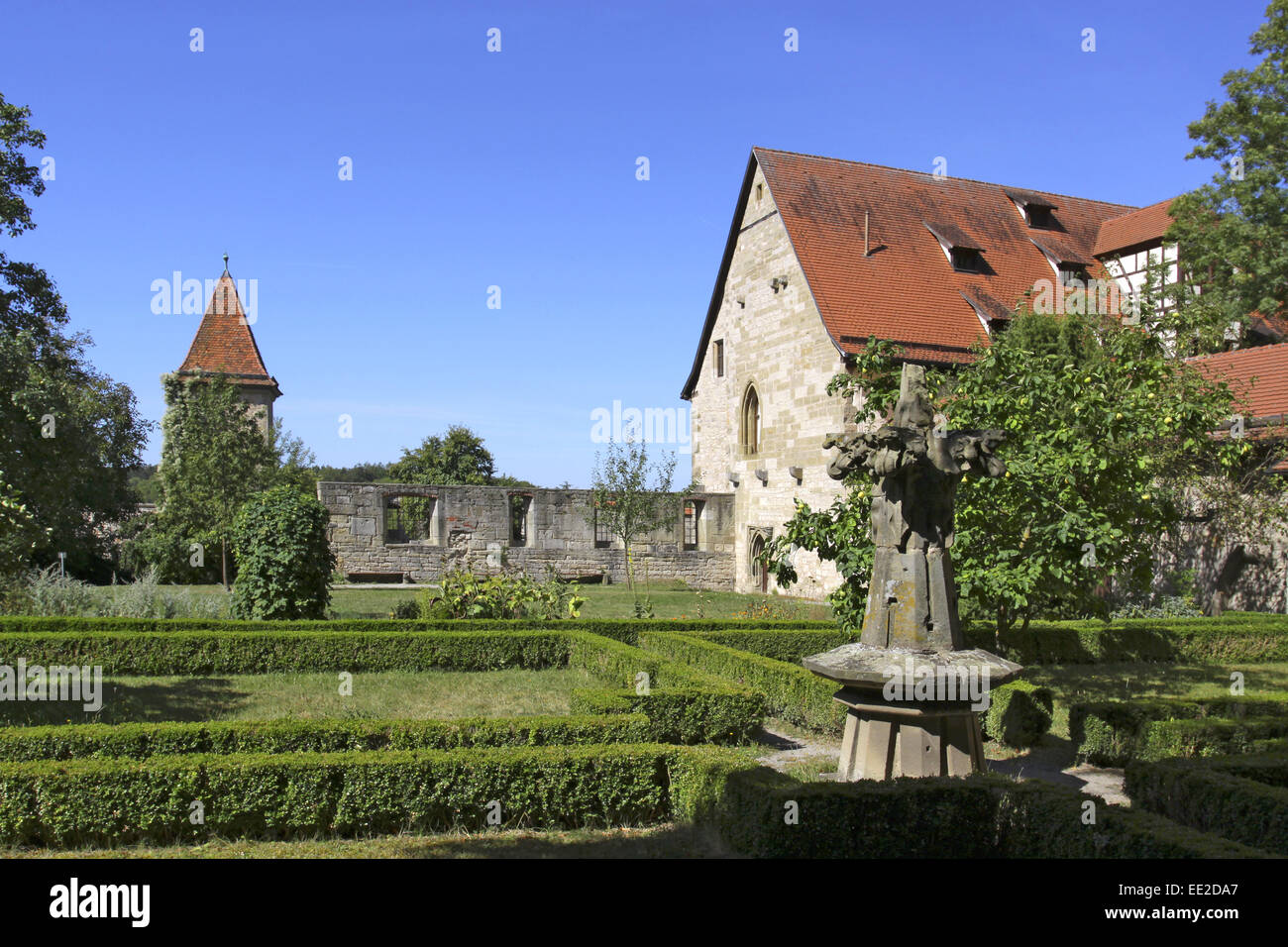 Deutschland, Bayern, Rothenburg ob der Tauber, Klostergarten, Heilkraeutergarten Stock Photo