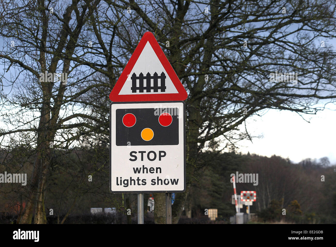 Train Crossing in Northern Ireland Stock Photo Alamy