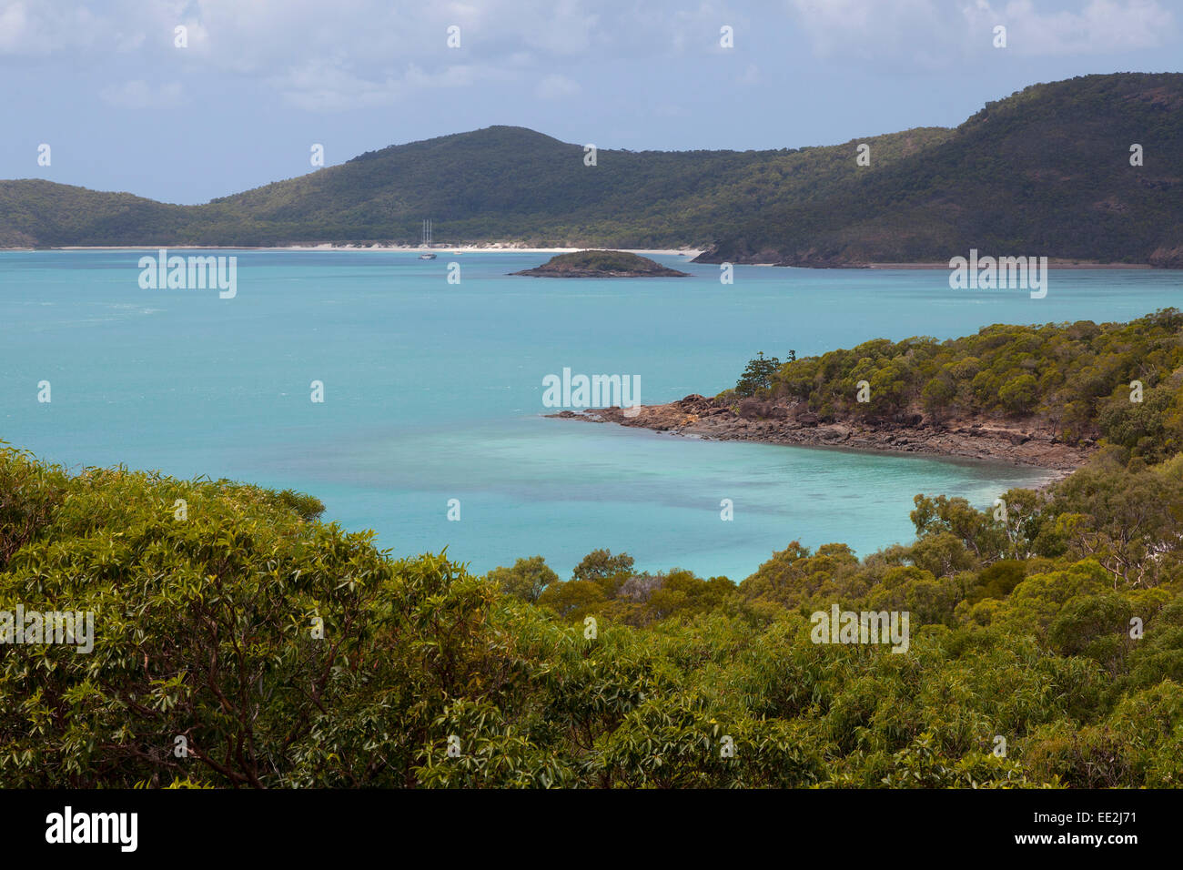 View of scenic Hill Inlet on Whitsunday Island. Whitsundays, Queensland, Australia Stock Photo