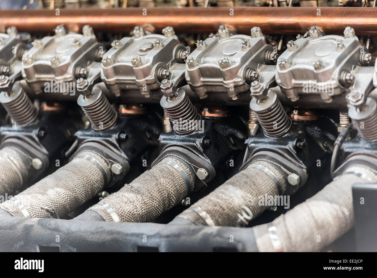 Old Car Internal Combustion Engine Pistons Close Up Stock Photo