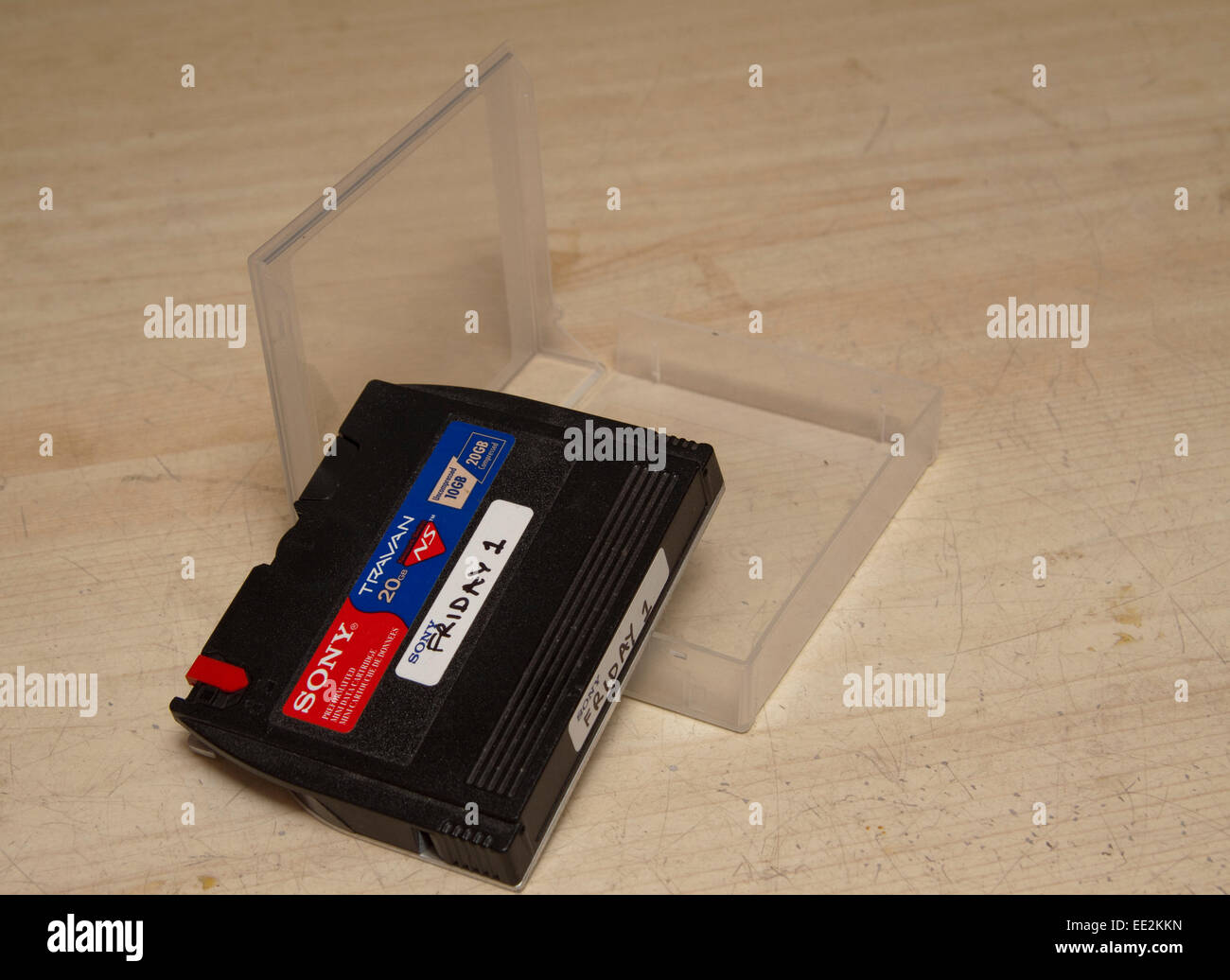 20 Giga byte tape streamer cartridge labeled Sunday 2 Stock Photo Alamy