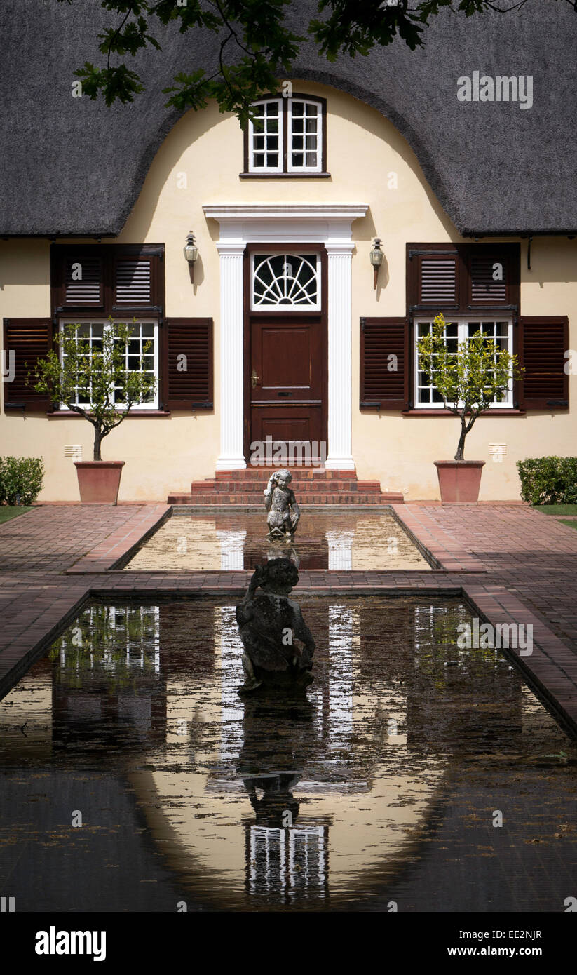 The Cape Dutch homestead at the Vergelegen wine estate in the Western Cape, South Africa. Stock Photo