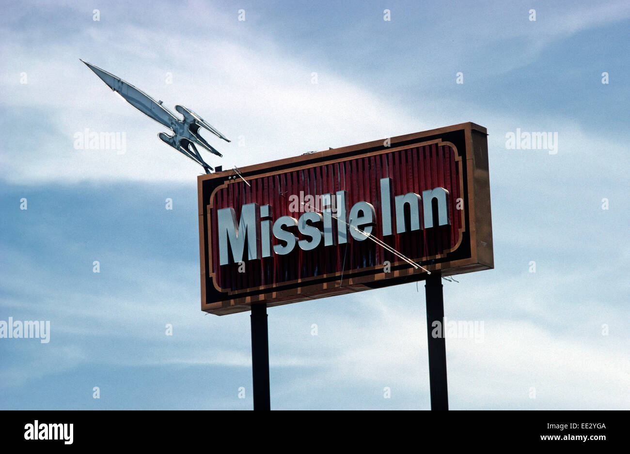 NEON MISSILE INN SIGN, EL PASO, TEXAS, USA Stock Photo Alamy