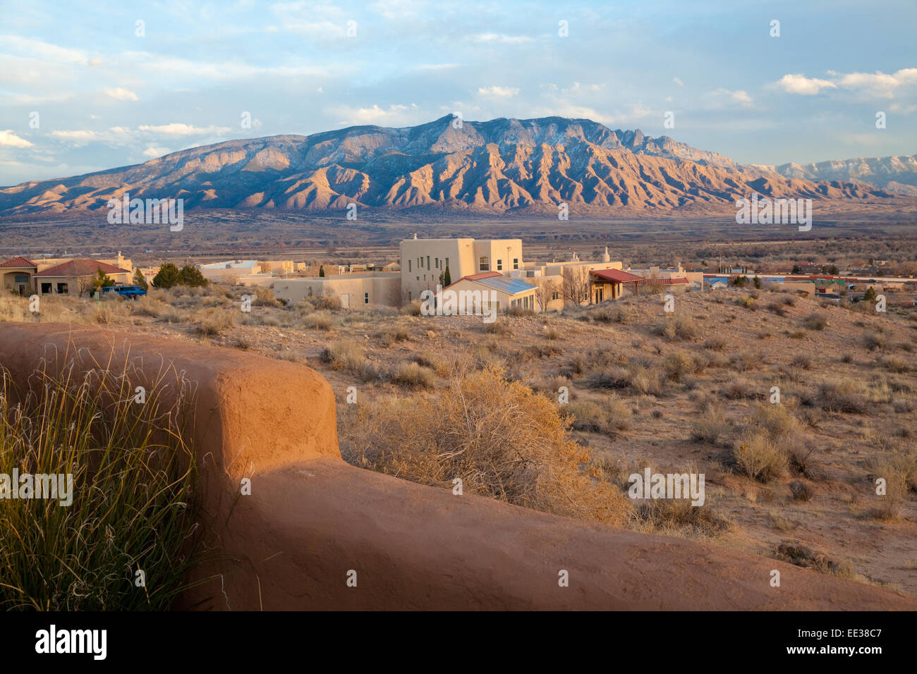 View of Sandia mountains, Albuquerque New Mexico. Stock Photo