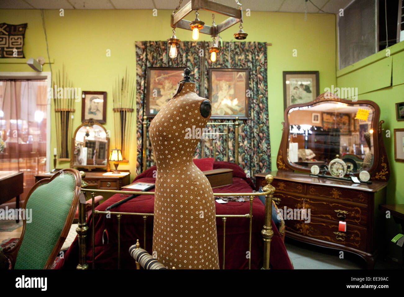 Interior of antique store in southwestern USA. Stock Photo