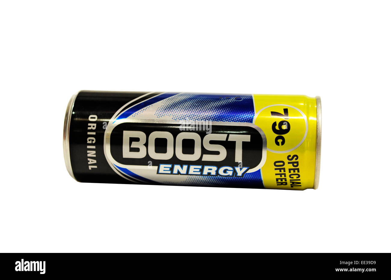 Close-up of a can of Boost energy Drink Stock Photo
