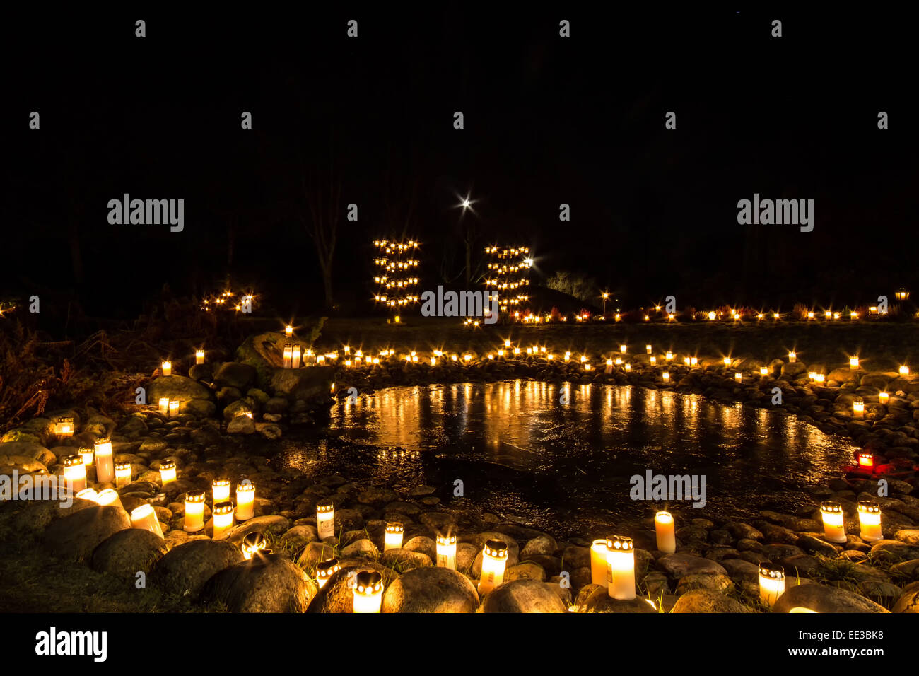 Candles at Graveyard Stock Photo Alamy