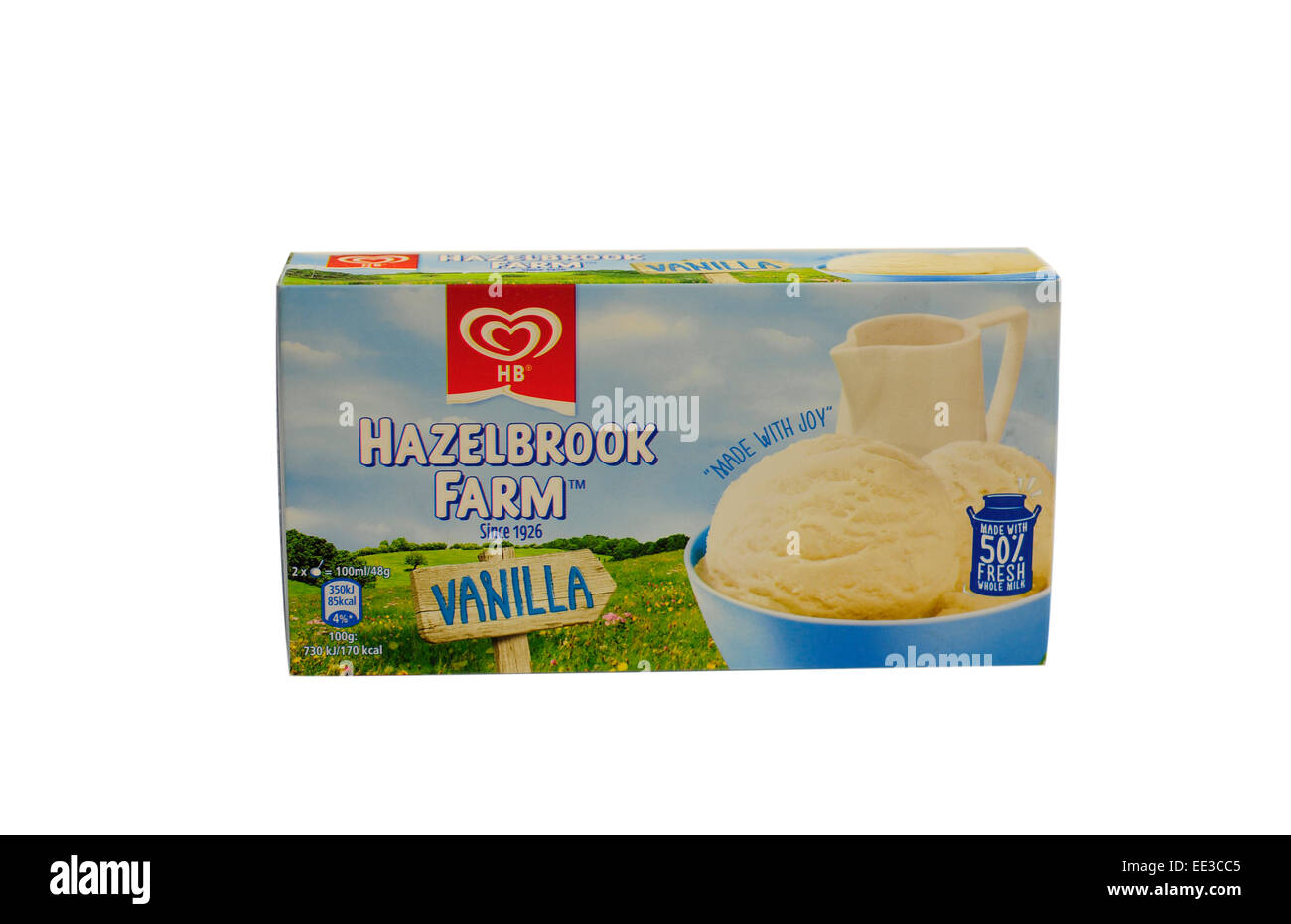 close up of hazel brook farm vanilla icecream Stock Photo