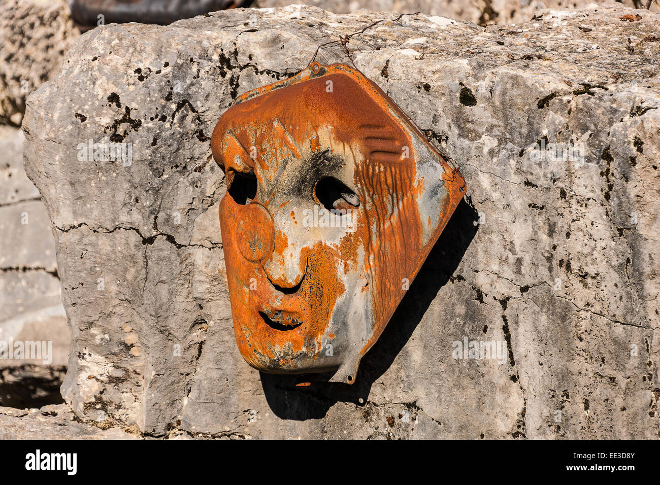 Inhabited Quarry Amphitheatre/ Rubbio / Artista Antonio Zarpellon Stock Photo