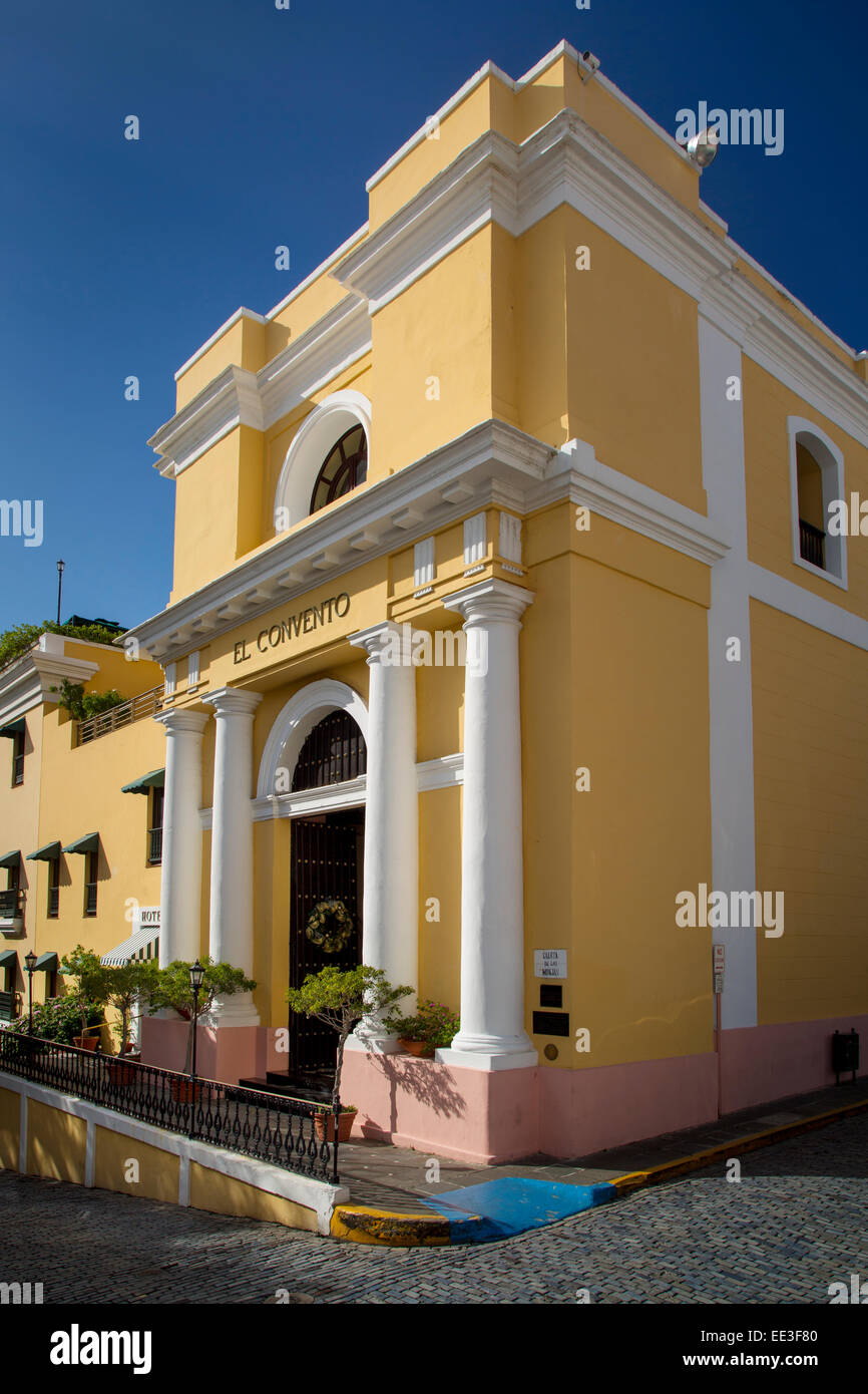 El Convento Hotel - converted Convent in Plazuela de las Monjas, San Juan, Puerto Rico Stock Photo