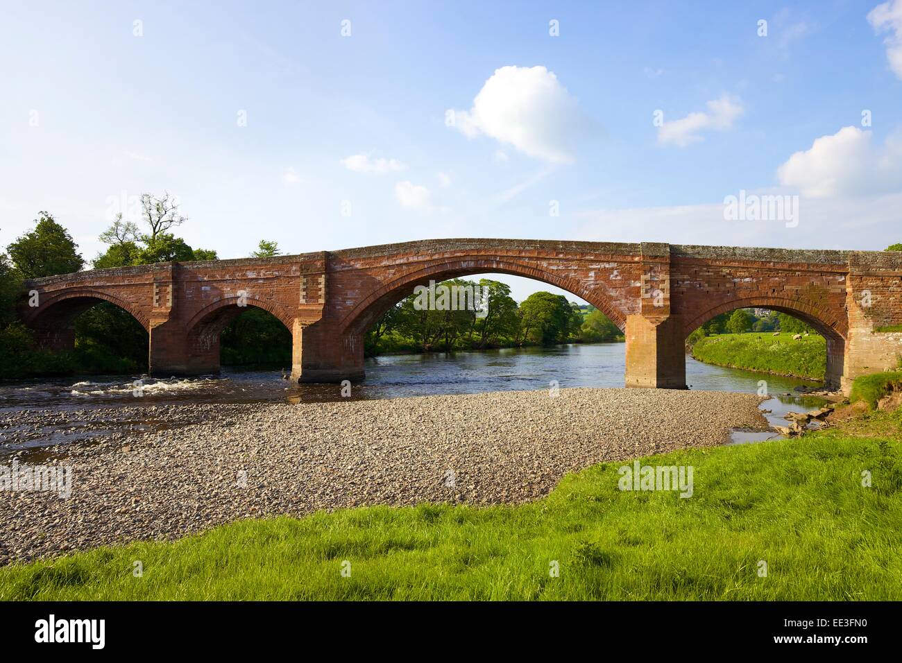 Arches of The Eden Bridge, Lazonby, Eden Valley, Cumbria, England, UK. Stock Photo