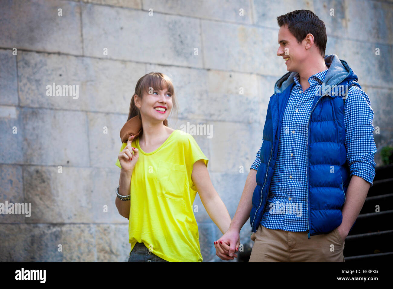 Young couple holding hands Munich, Bavaria, Germany Stock Photo