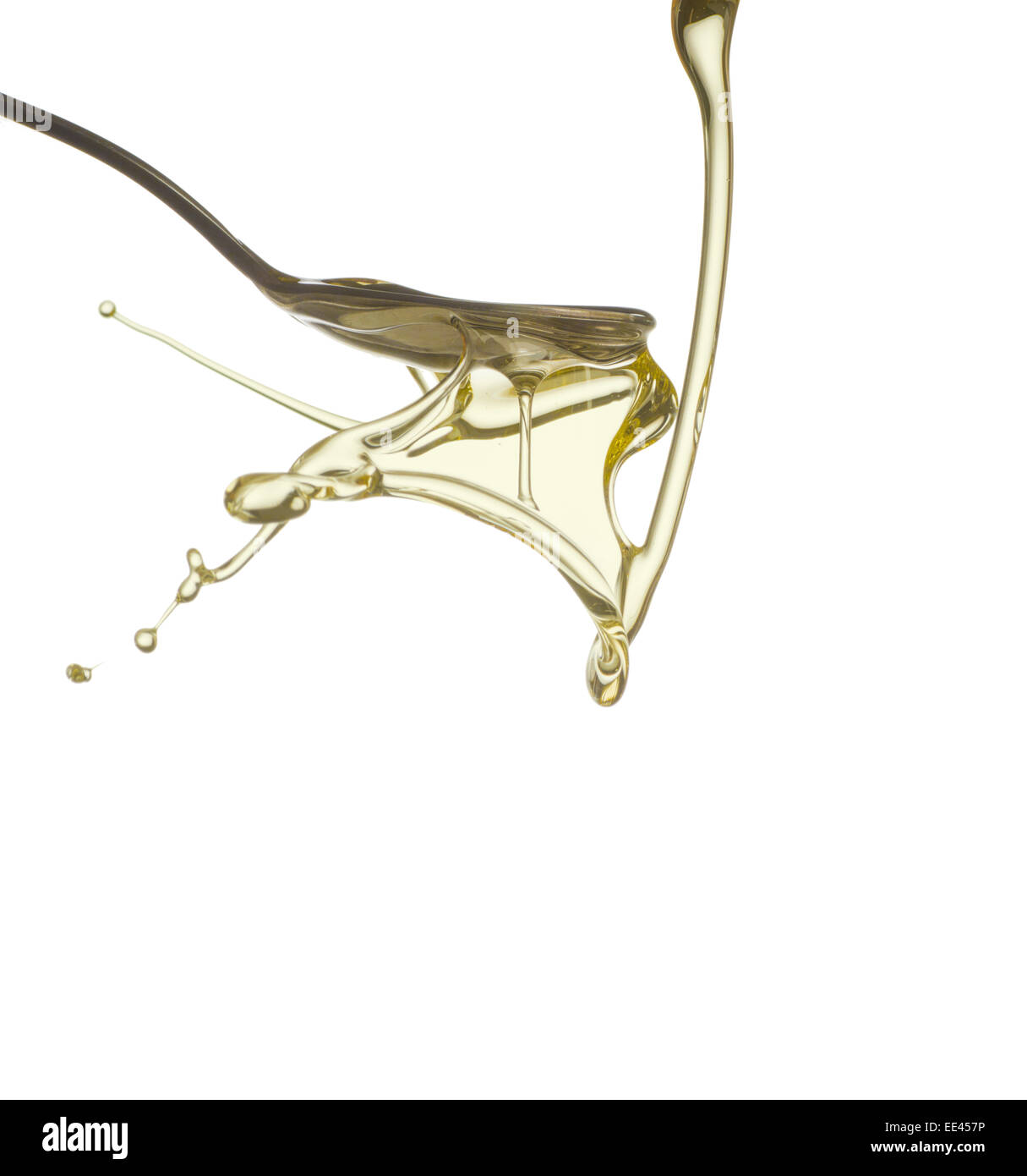 flying yellow splash isolated on white Stock Photo