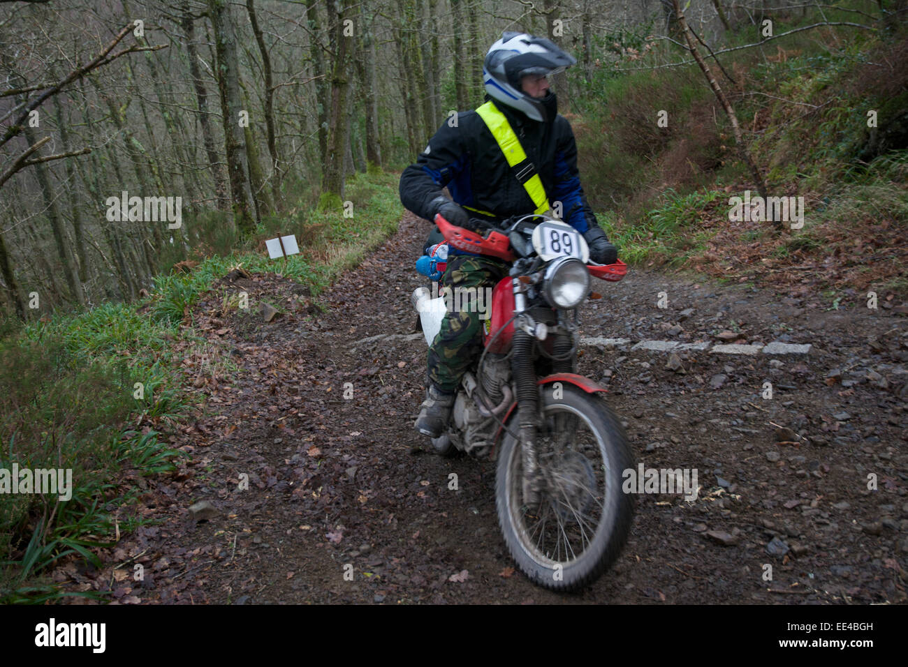 Motorcycle competitors on the Fingle Section of the 2015 Exeter Trial