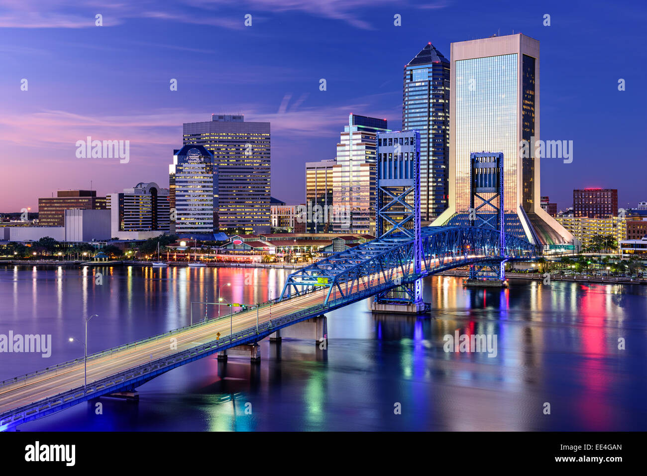 Jacksonville, Florida, USA city skyline on St. Johns River Stock Photo -  Alamy