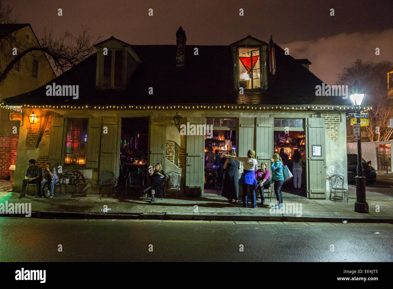 French Quarter, New Orleans, Louisiana. Night Scene, Jean Lafitte's