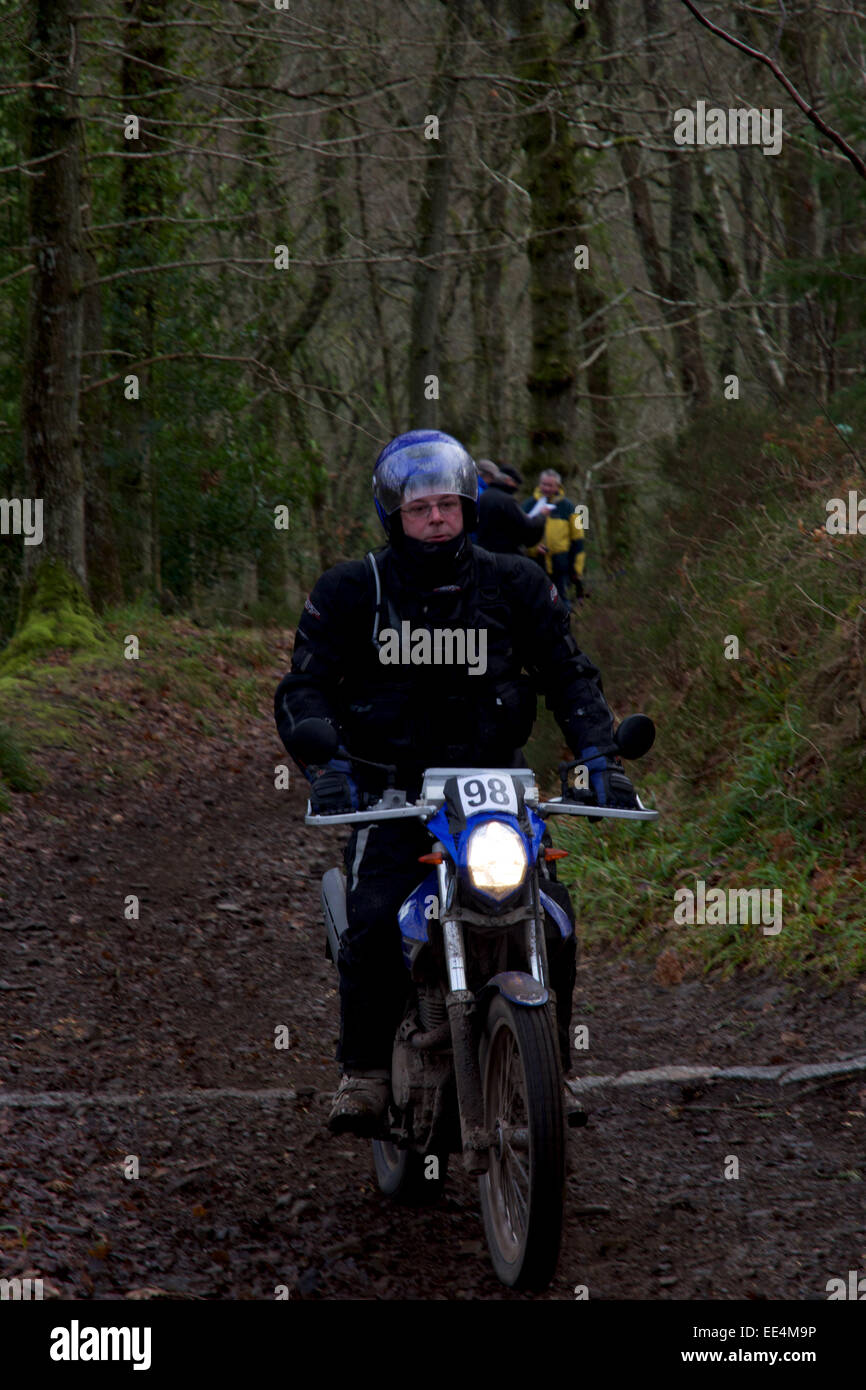 Motorcycle competitors on the Fingle Section of the 2015 Exeter Trial