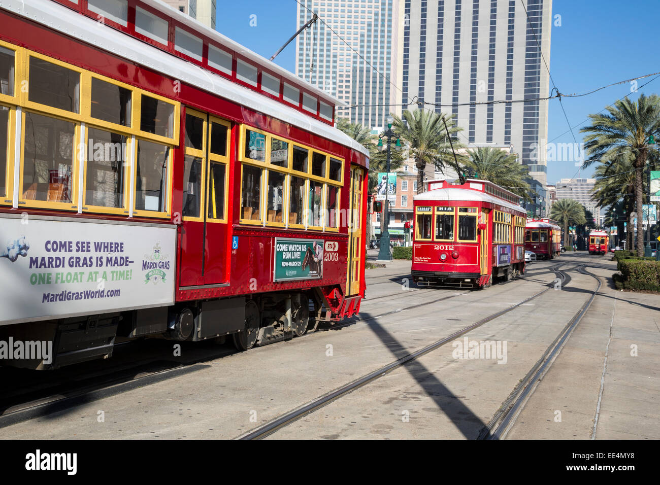 New Orleans, Louisiana.  Canal Street Trolley. Stock Photo