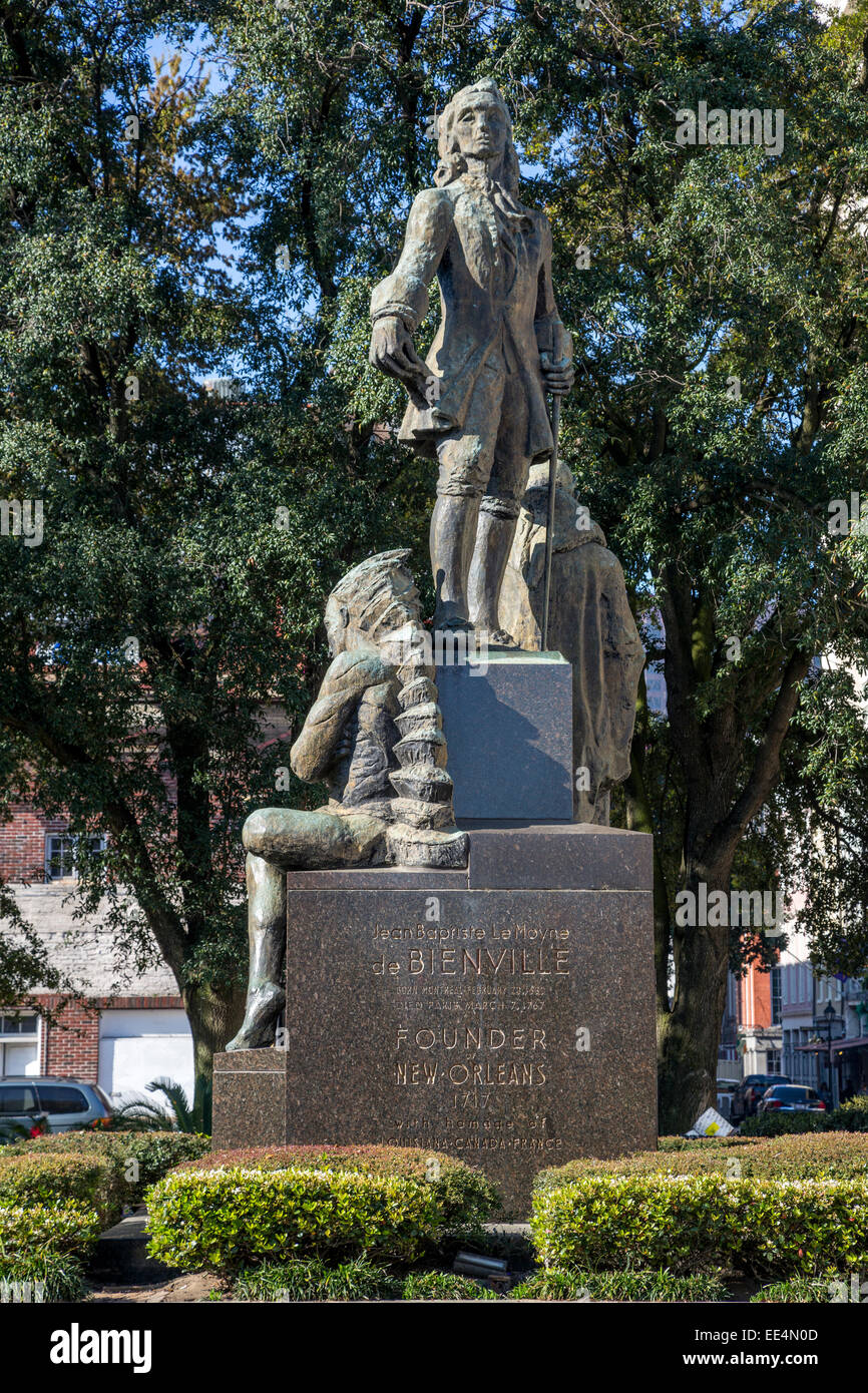 French Quarter, New Orleans, Louisiana. Statue of Jean Baptiste Le