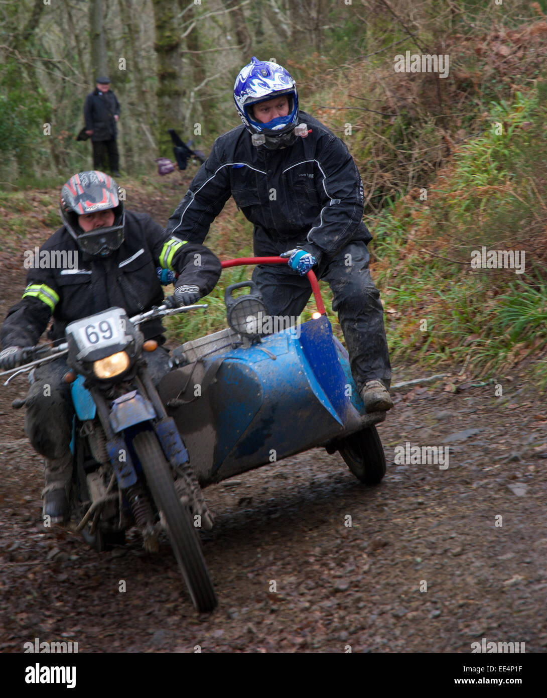Motorcycle competitors on the Fingle Section of the 2015 Exeter Trial