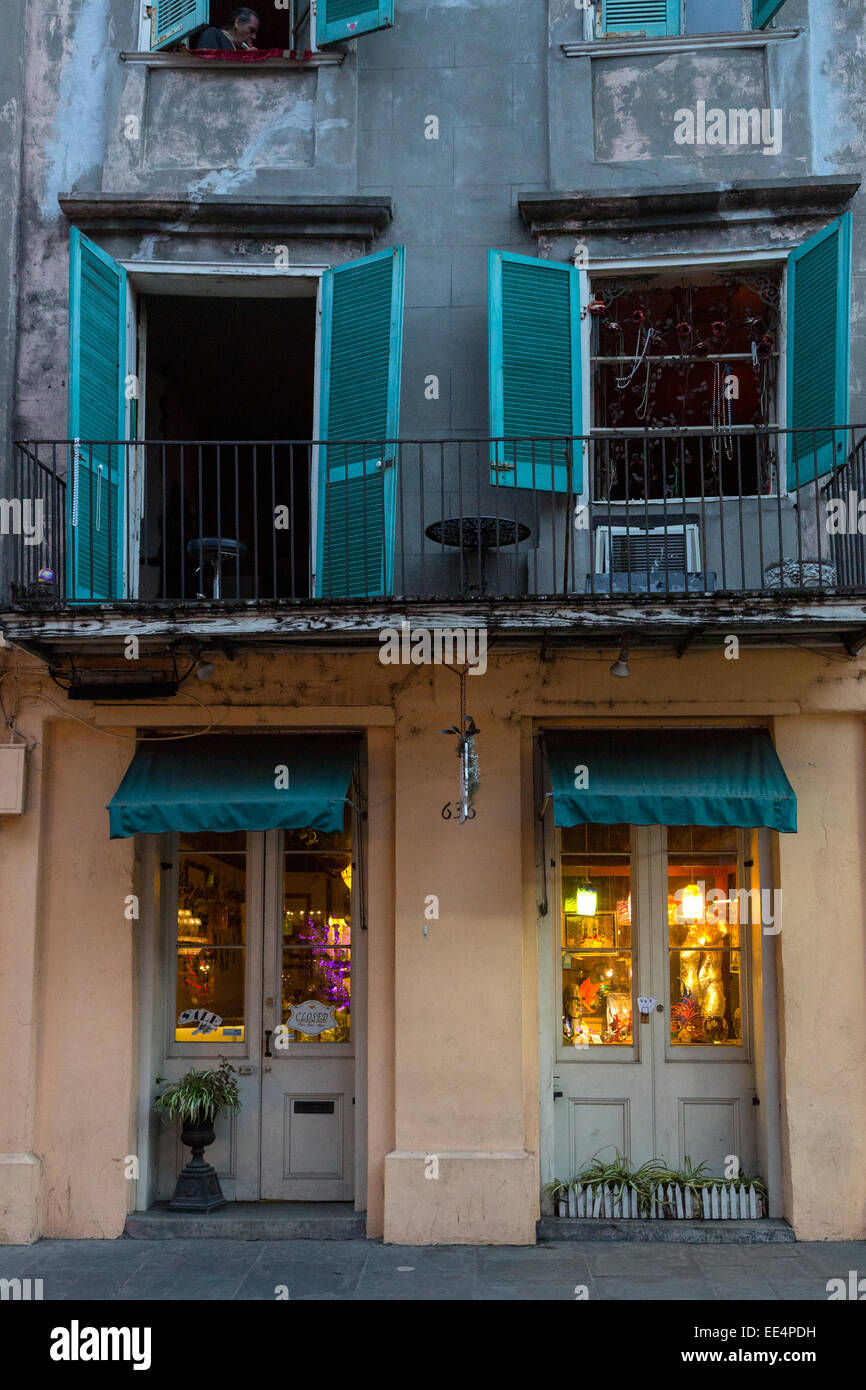 French Quarter, New Orleans, Louisiana.  Shop Selling Artistic Home Decorative Furnishings. Stock Photo
