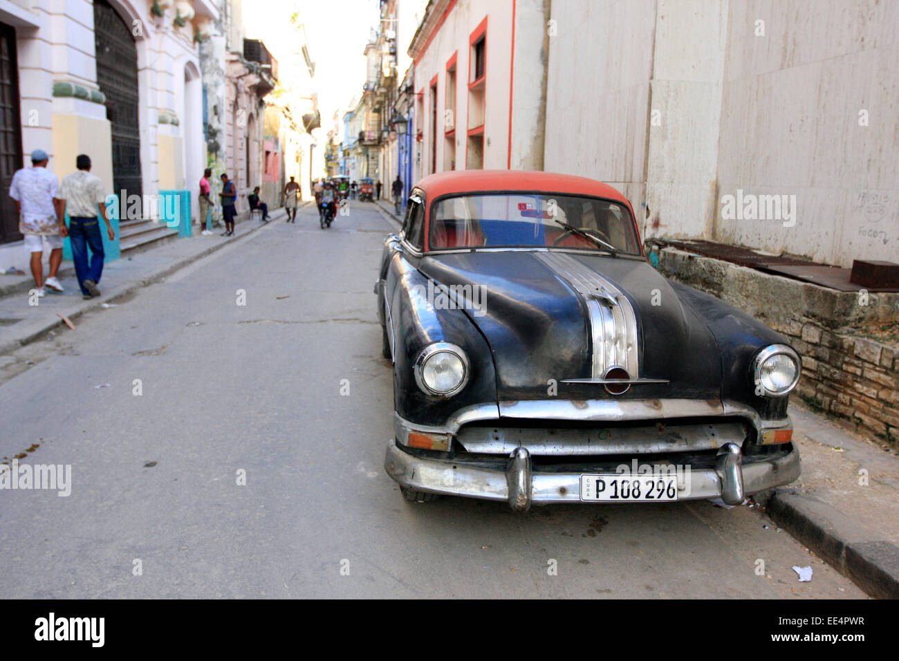 A vintage classic Oldsmobile car in a street in Havana, Cuba Stock Photo