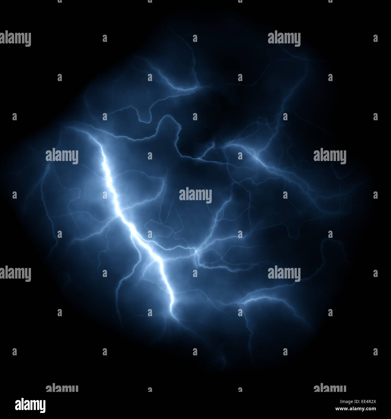 Bolts of lightning isolated over a dark black background Stock Photo ...