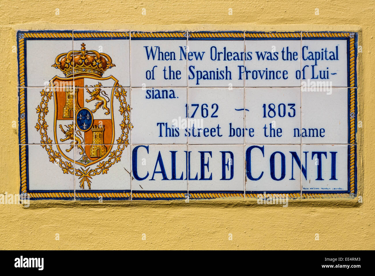 French Quarter, New Orleans, Louisiana. Street Sign Showing Name from