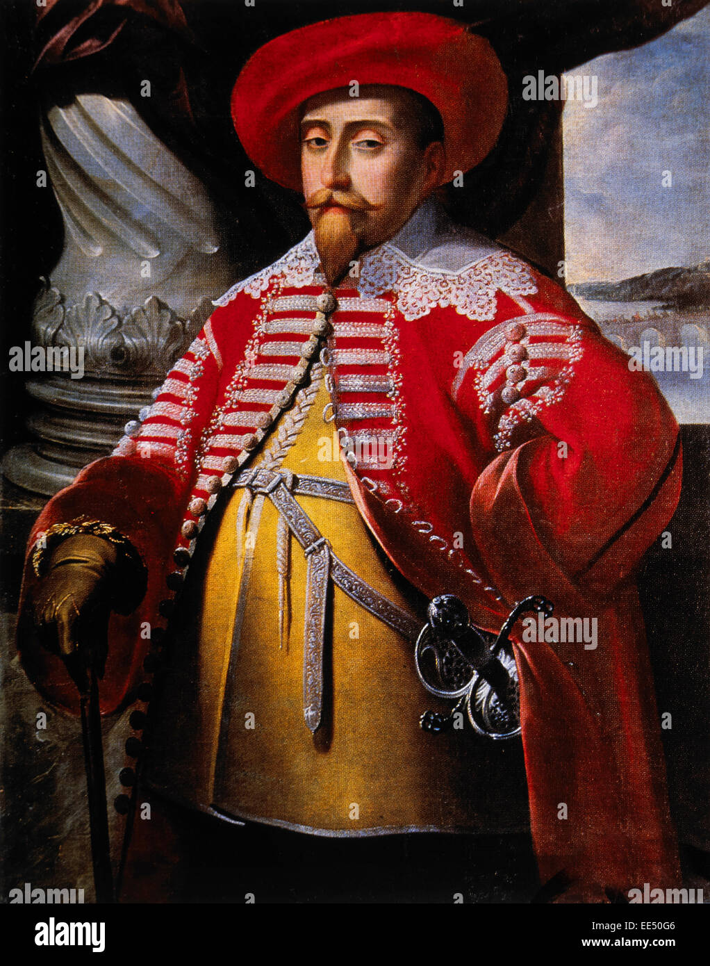 Gustavus Adolphus, Gustav II Adolf, (1594-1632, King of Sweden (1611-32), Portrait, Painting by Matthaus Merian, 1632 Stock Photo