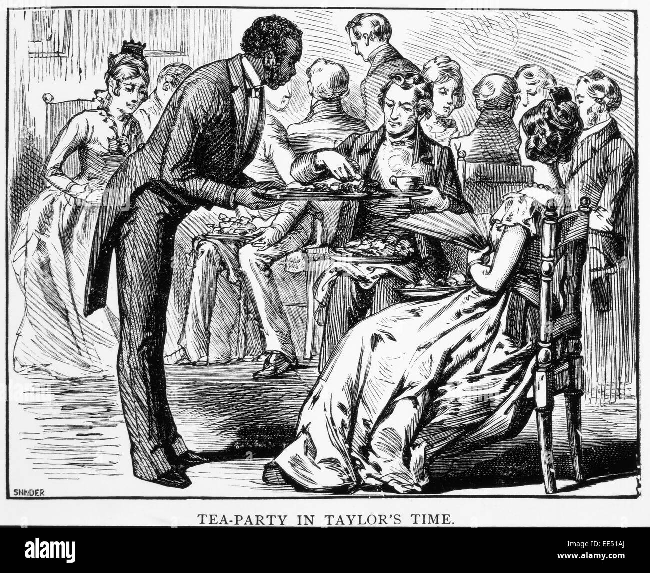 Tea Party in White House during President Zachary Taylor's Term, circa 1849 Stock Photo